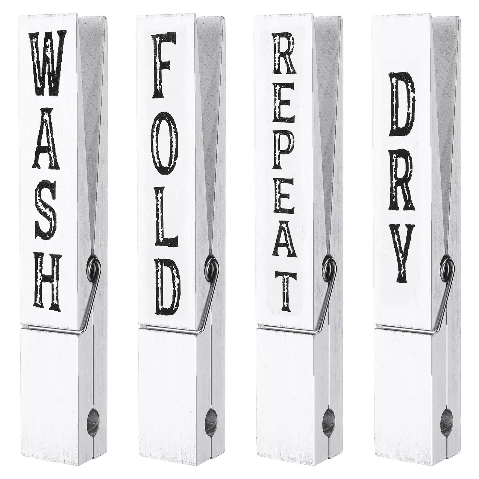 4 PCS 11.75 Inch Giant Wooden Clothespins Laundry Room Decorative Rustic