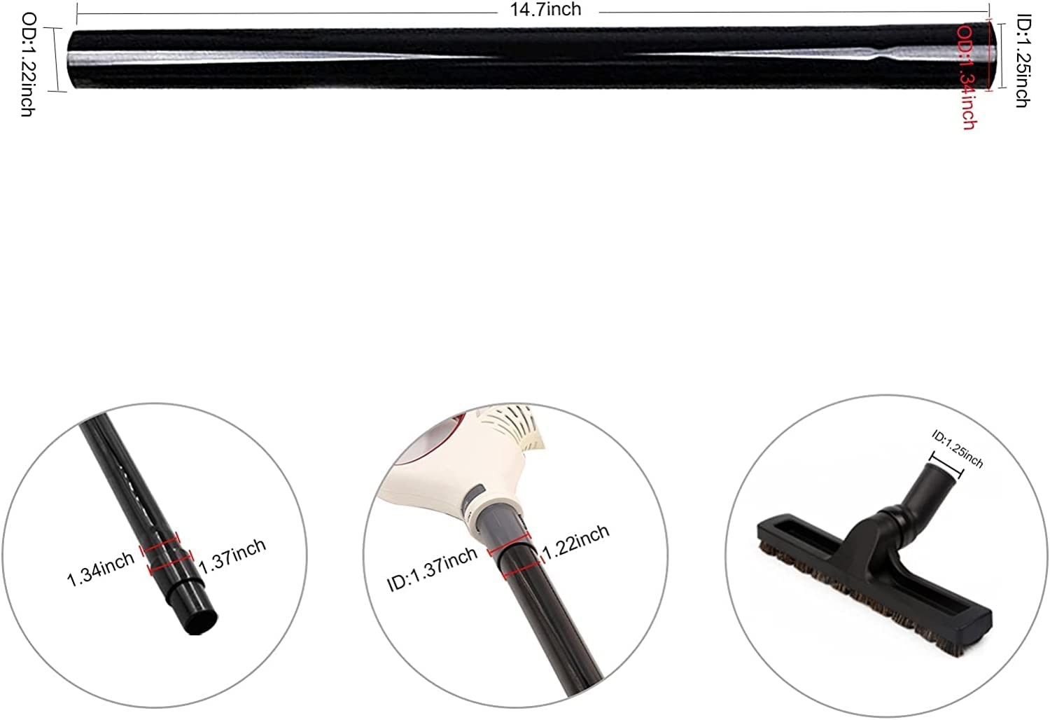 3 Pcs 1.25inch 32mm Vacuum Extension Wand 1 1/4″ Plastic Wand Pipe for Shop V…