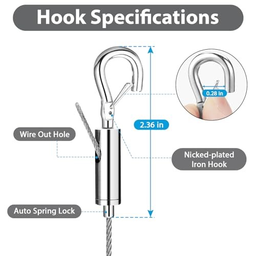 2PCS Adjustable Picture Hanging Wire Kit,Heavy 5.7 x 2.7 x0.7inch, 1M2PCS