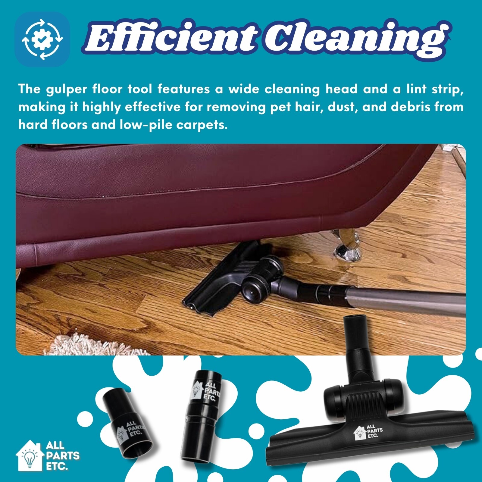 Swivel Hard Floor Tool Attachment Fits Shop Vac Vacuum Cleaner 1 1/4″