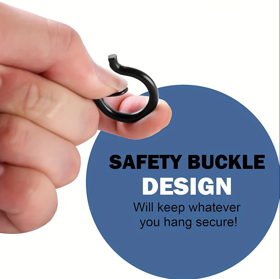 20pcs Windproof Hanger Hooks with Safety Buckle for Lights, Plants & Ceiling