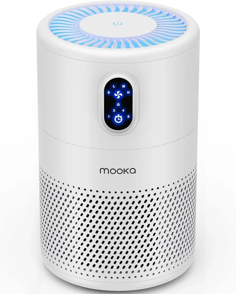 MOOKA Air Purifiers for Home Large Room up to 1076 ft², H13 True HEPA White