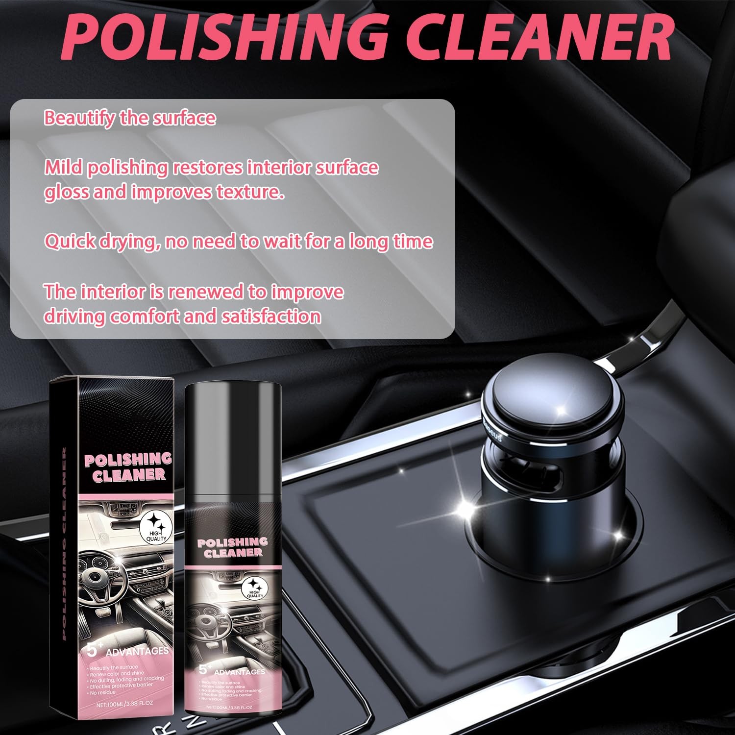 XiuFa Car Interior Cleaner,100ml Cleaner, 0.5 Fl Oz (Pack of 2)