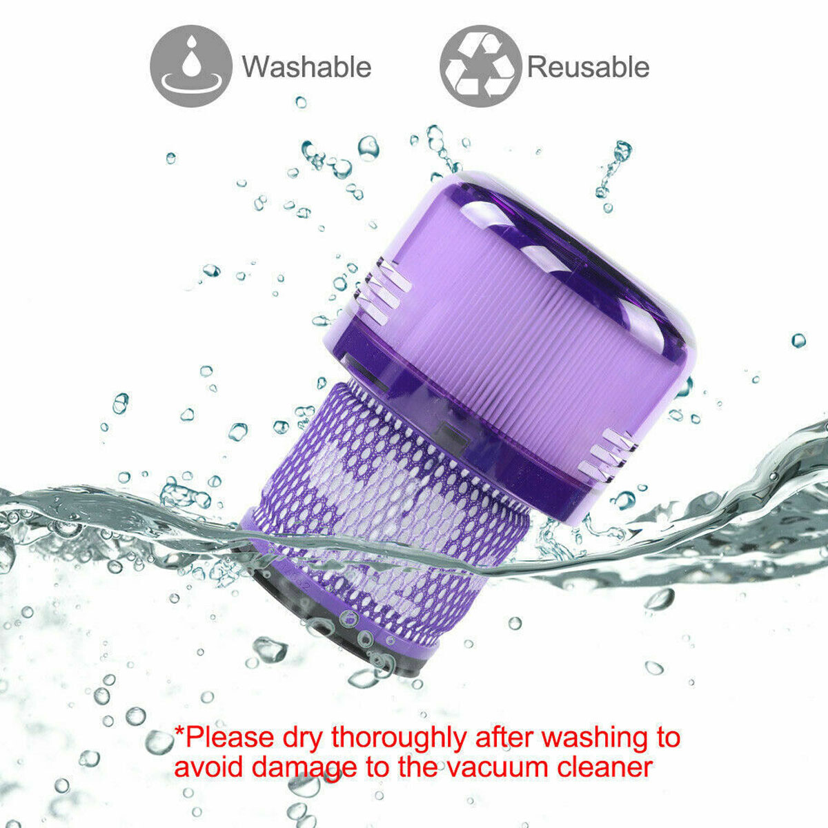 Replacement HEPA filter for Dyson V11, SV14, V15 cordless vacuums