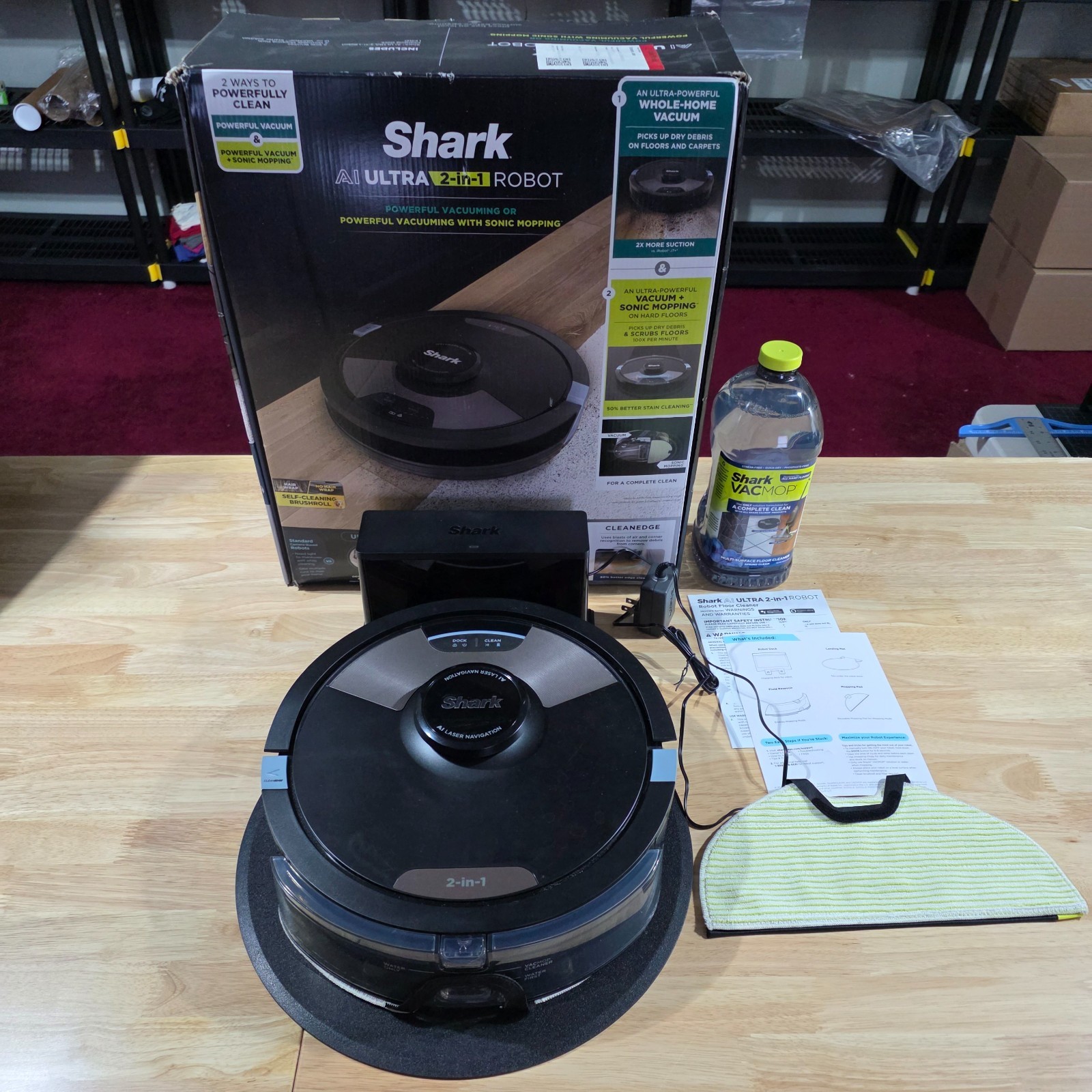 SHARK RV2620WD AI Ultra Robot Vacuum and Mop with Matrix Clean Navigation