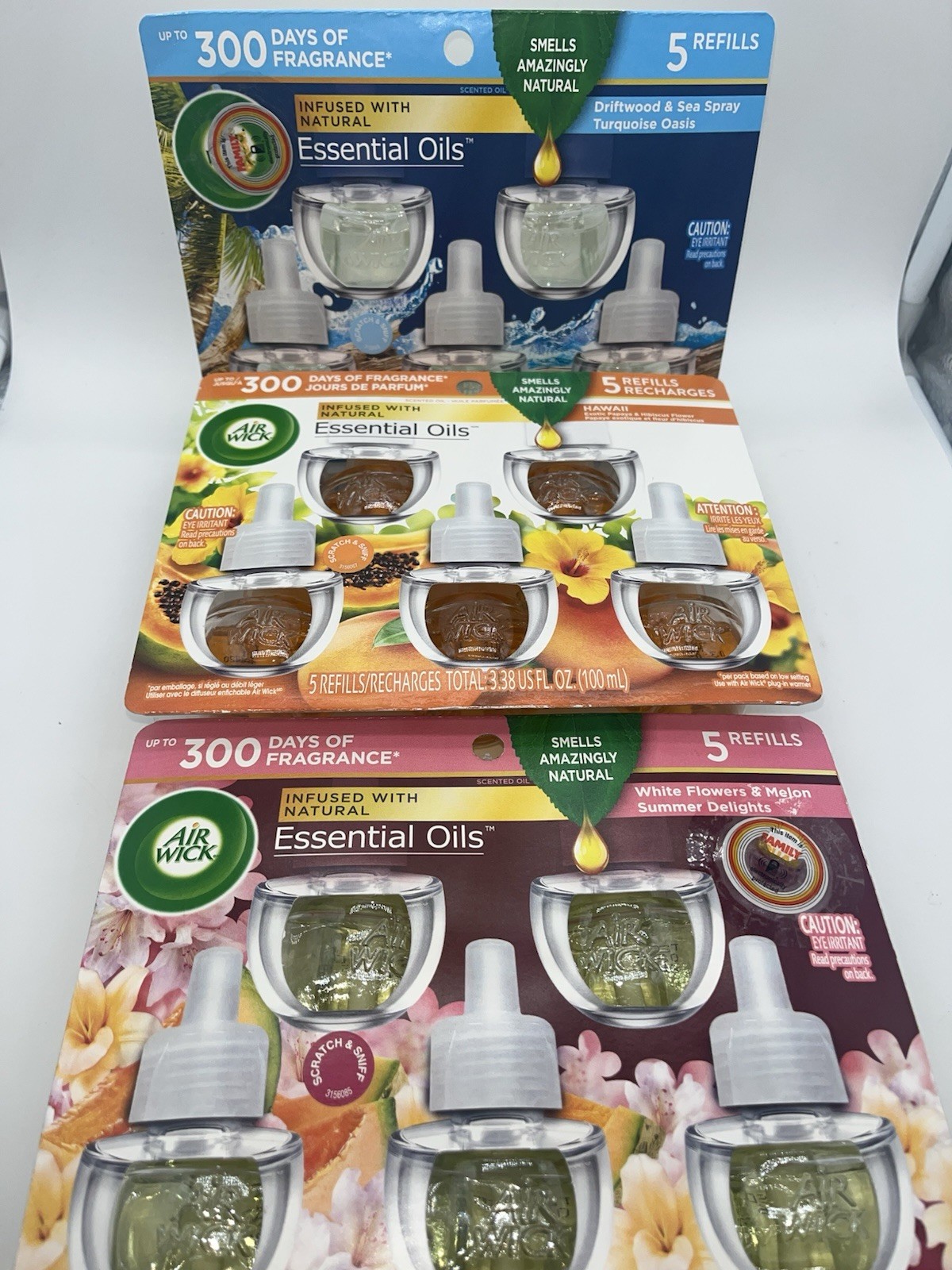 AIR WICK SET OF 3 – 5 IN EACH PACK – 15 SCENTED OIL REFILLS IN TOTAL