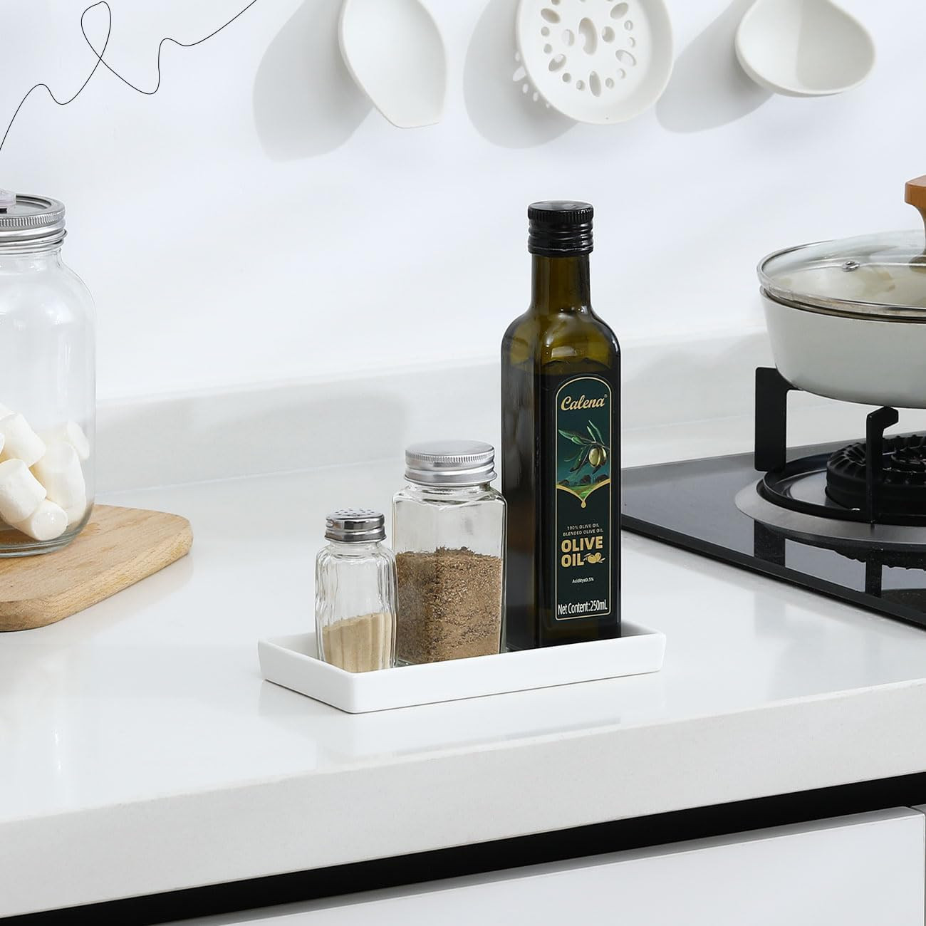 Bathroom Vanity Tray, Mini Soap Dispenser, Small Ceramic Perfume and Jewelry Dis