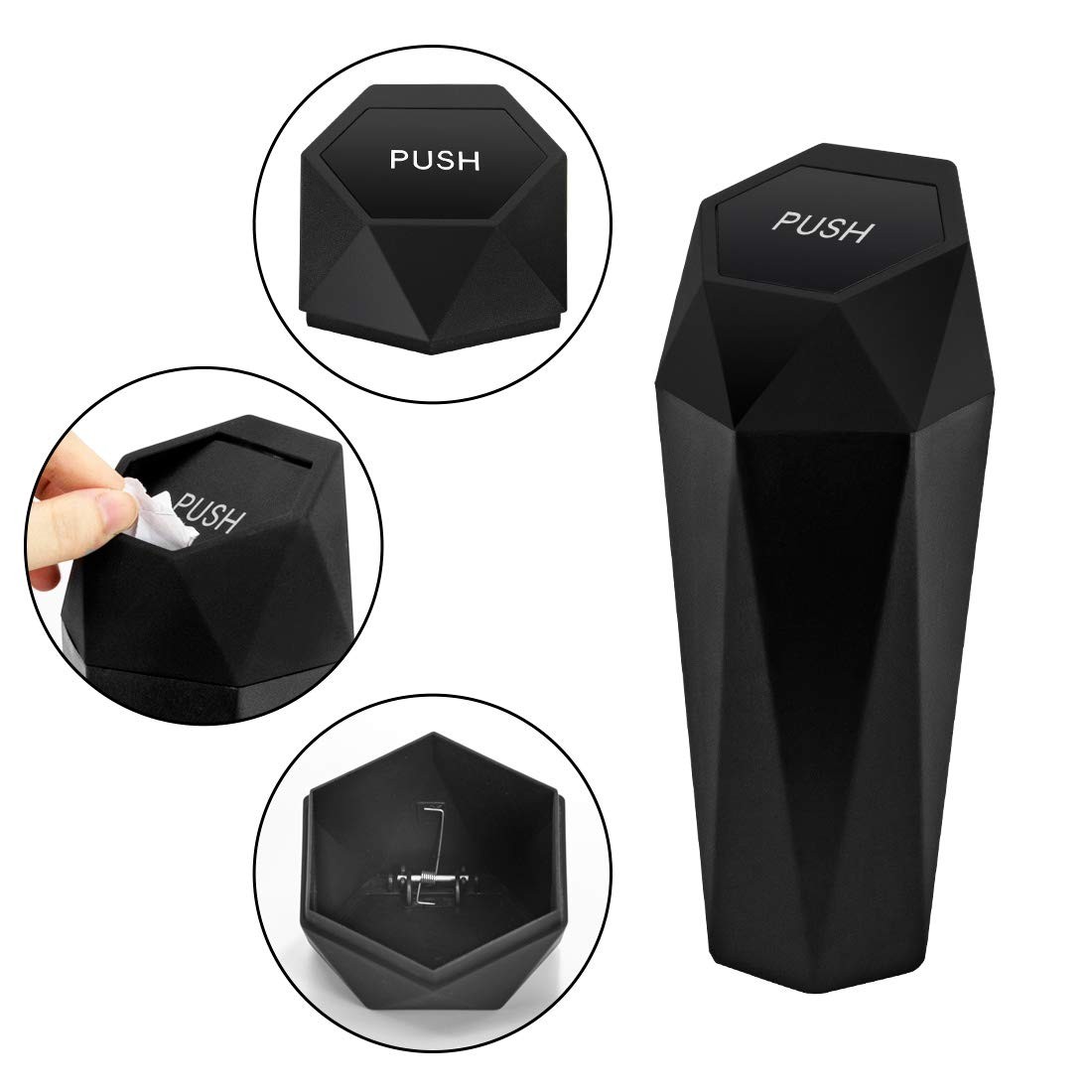 Car Trash Can with Lid – 2-Pack, Interior Accessories for Vehicles, Leakproof…