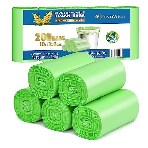 Biodegradable Trash Bags 10 Liter 200 Count Unscented Thick Leak Resistant