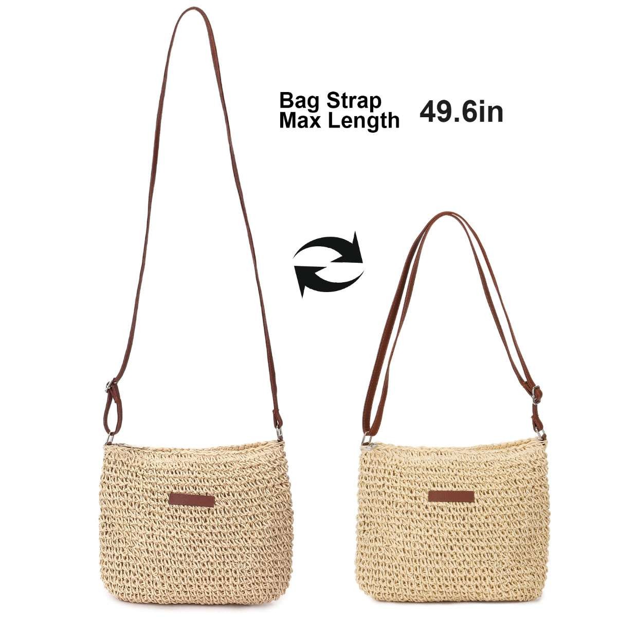 Summer Straw Crossbody Bag Women Beach Woven Shoulder Handbag Purse Boho Tote US