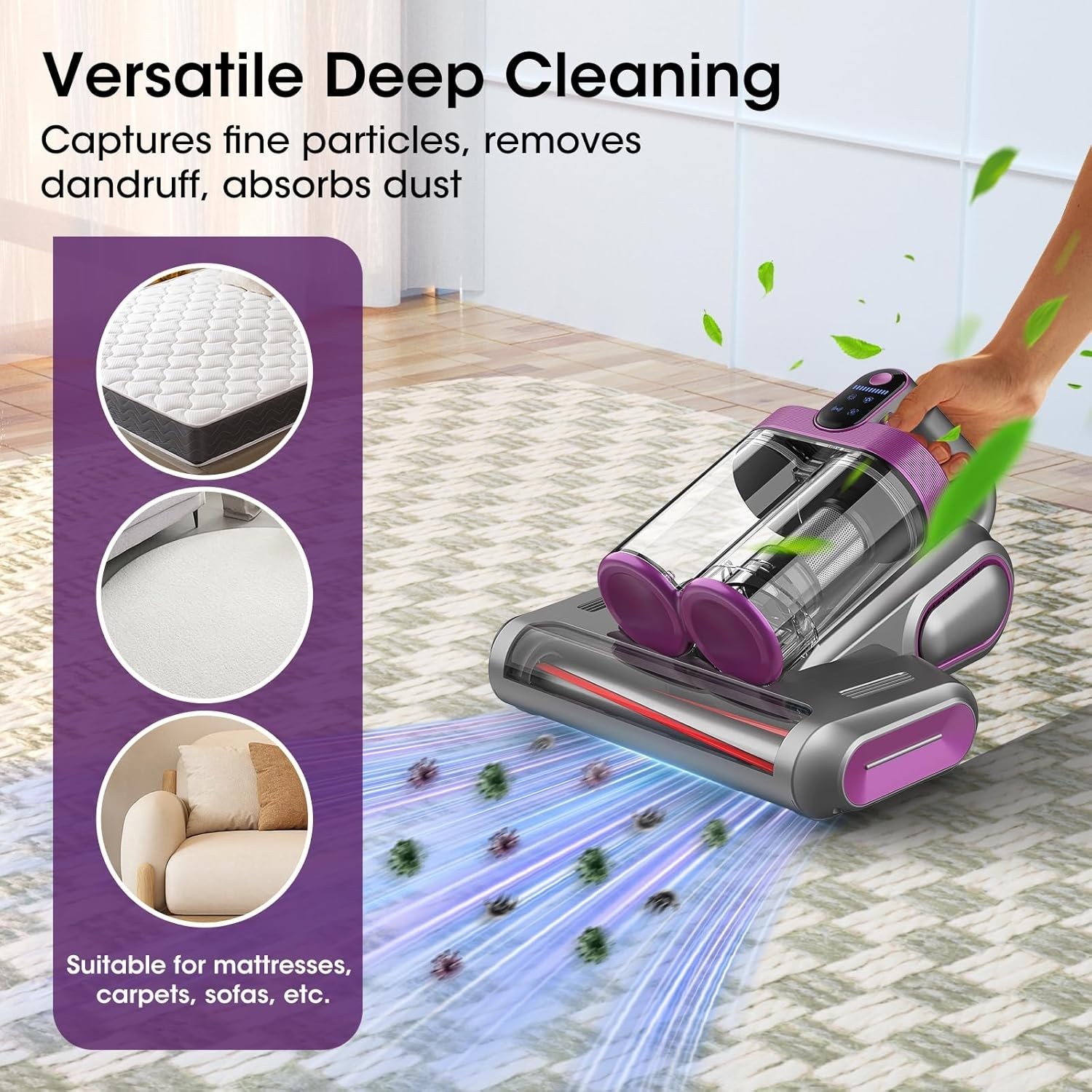Bed Mattress Vacuum Cleaner Cordless 16Kpa Handheld Vacuum, Vacuum Cleaner wi…