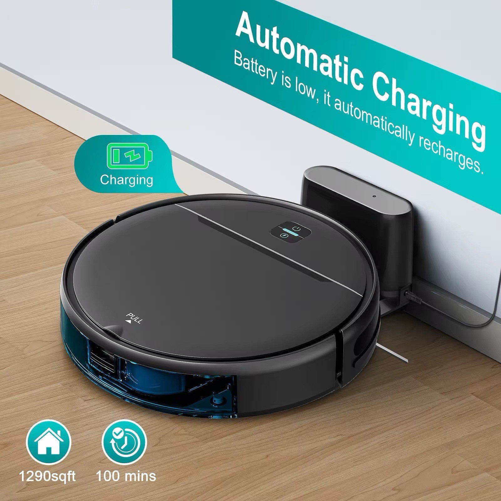 Automatic Robot Vacuum Cleaner 3000Pa App Control Wet Dry Mop-Eco Friendly