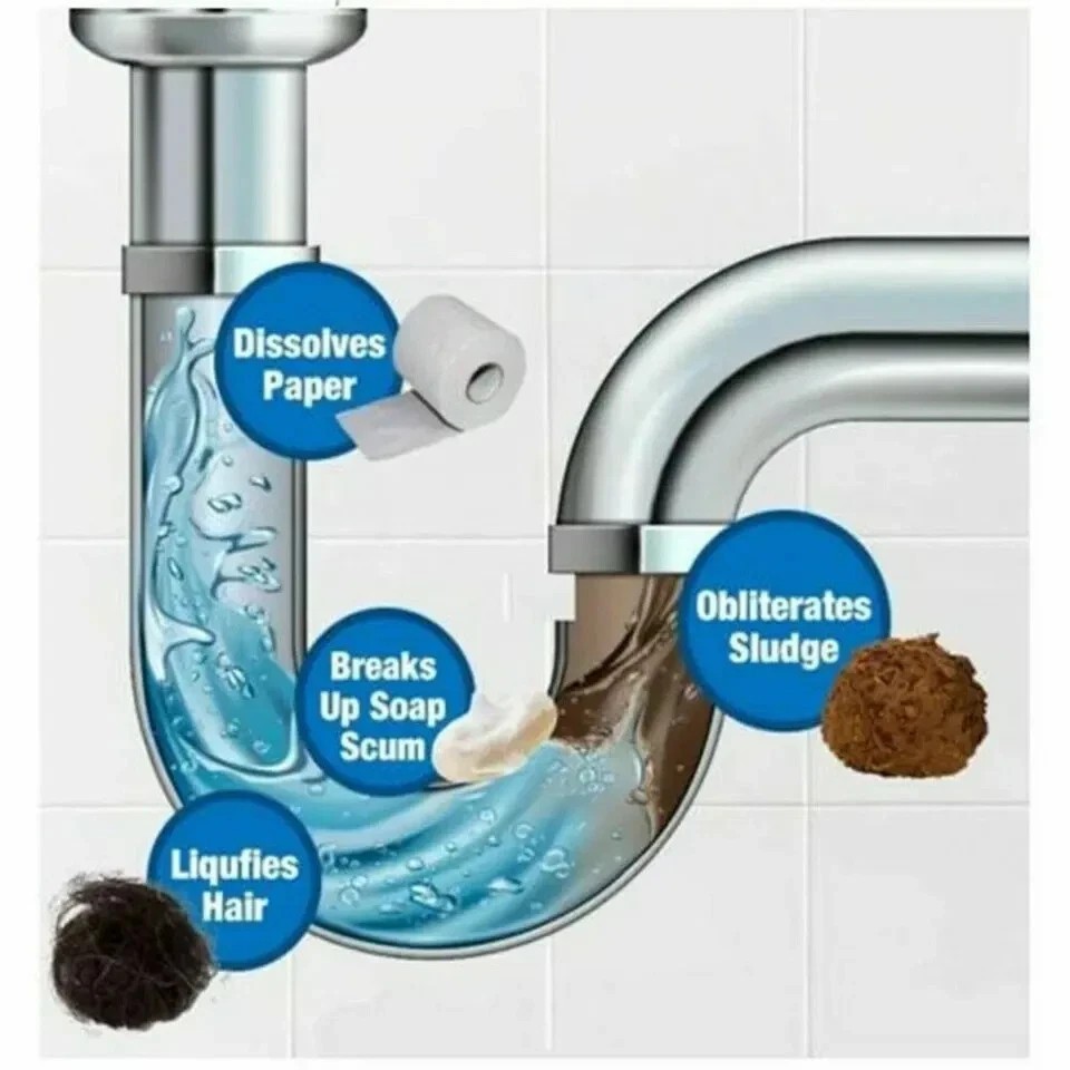 Fast Drain Remover Hot Sink Pipe Dredge Quick Foaming Cleaner 3.9 oz/ 110 g