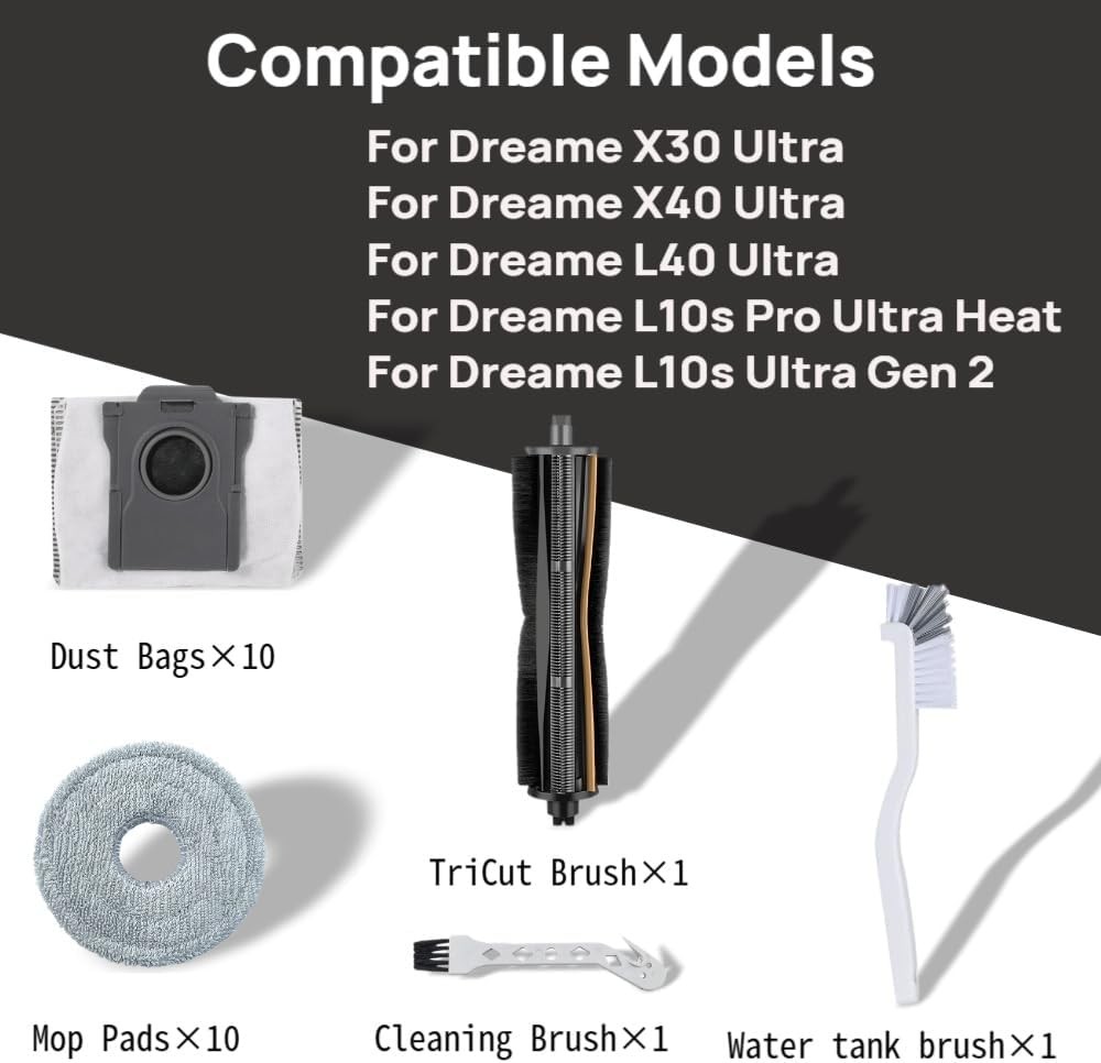 23 Pcs TriCut Brush Replacement Kit for Dreame X40 Ultra X30 Ultra L10s Pro