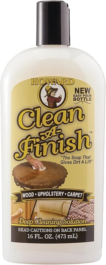 HOWARD Clean-A-Finish for Wood, Upholstery, and Carpet, Pour Bottle, 16 Oz