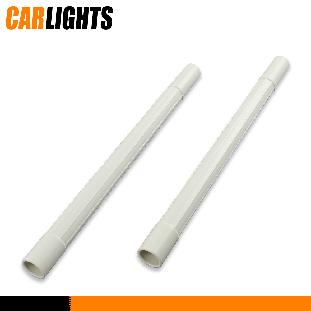 2 PCs White Plastic Vacuum Wand Attachment Wand Pipe Hose Tool Extension 1.25 ID