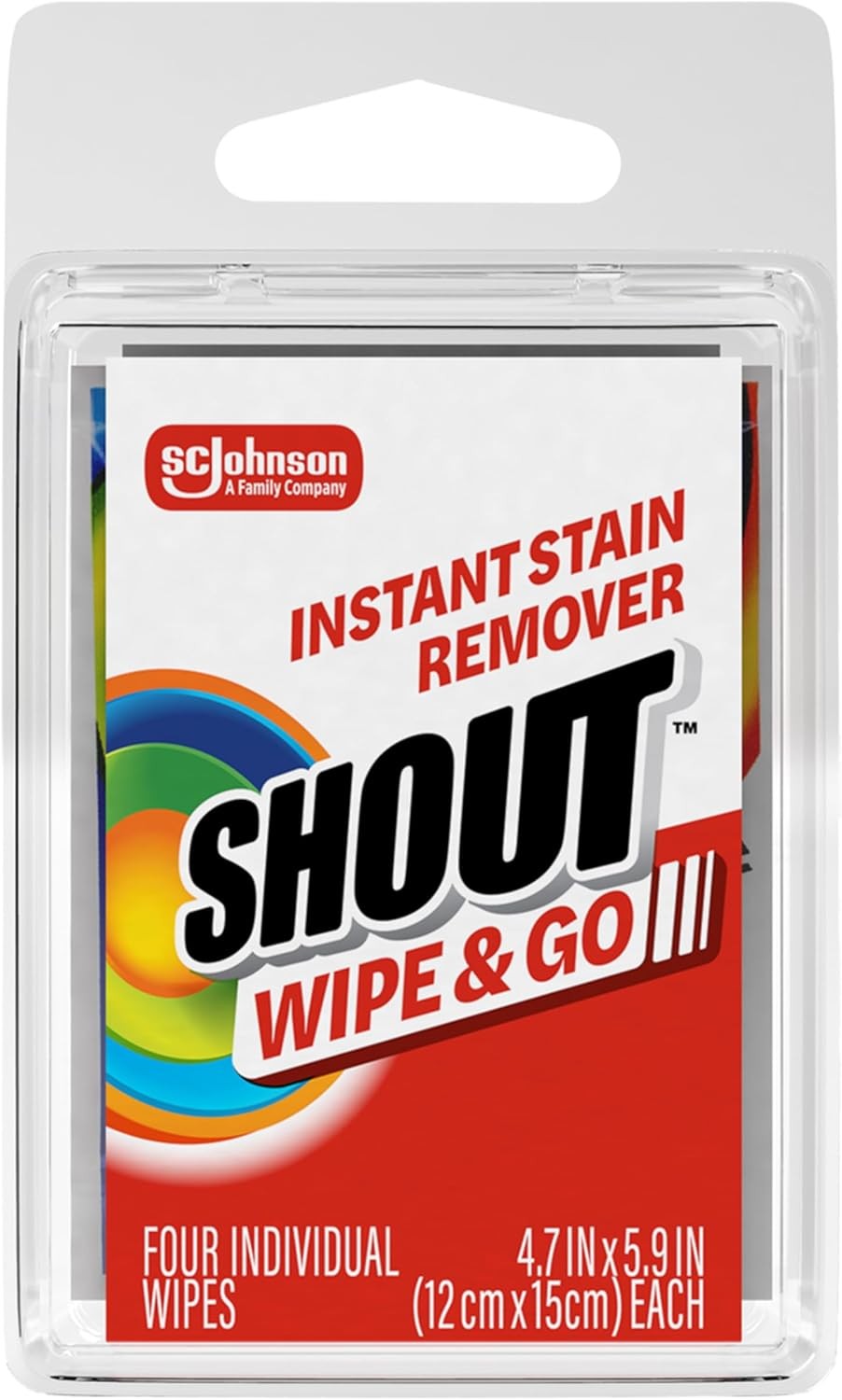 Shout Wipe & Go Instant Stain Remover Wipes, No Wash Required, Safe on Colorfast