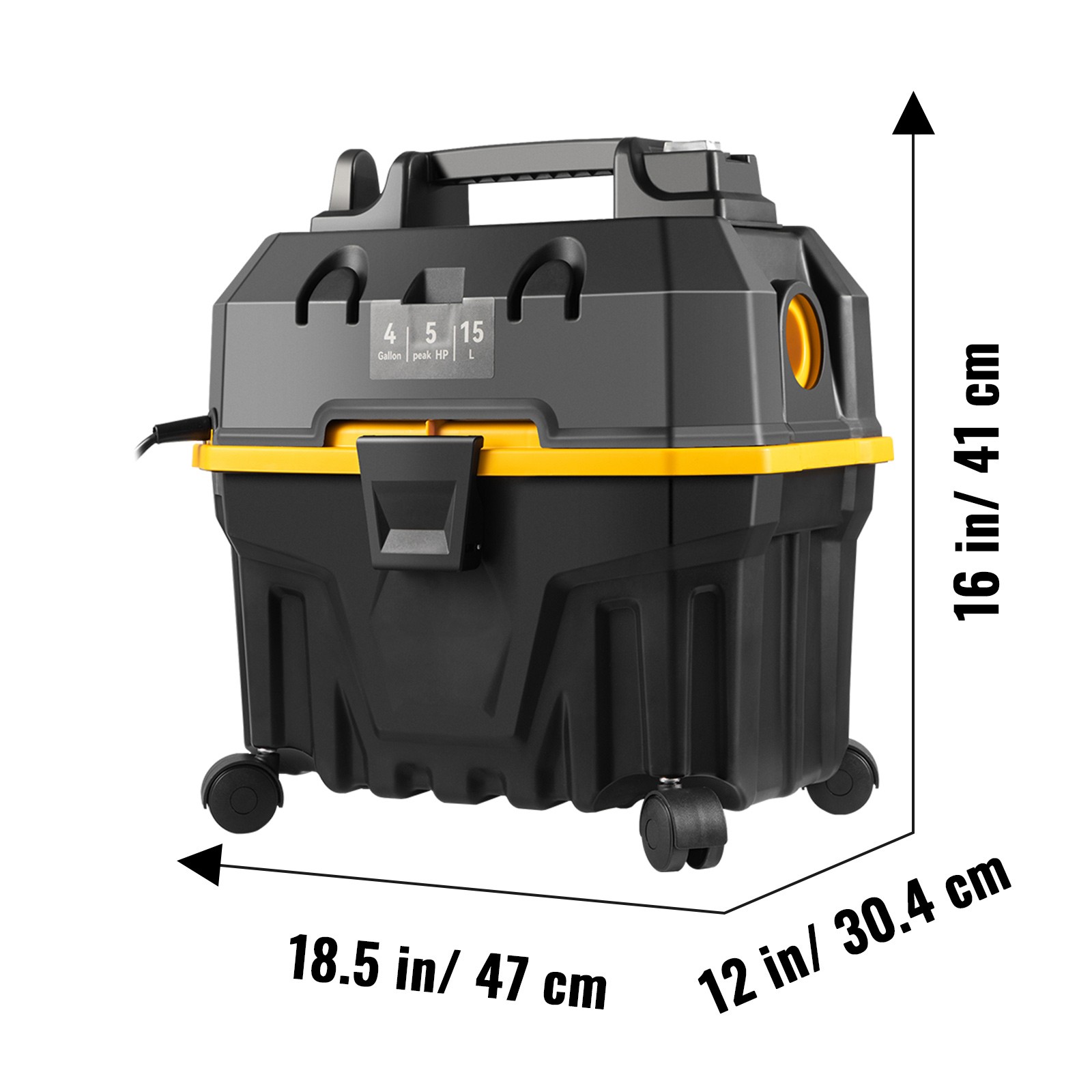 Wet Dry Vacuum 4 Gallon 5 Peak HP Portable Carpet Car Shop Vac Cleaner Blower