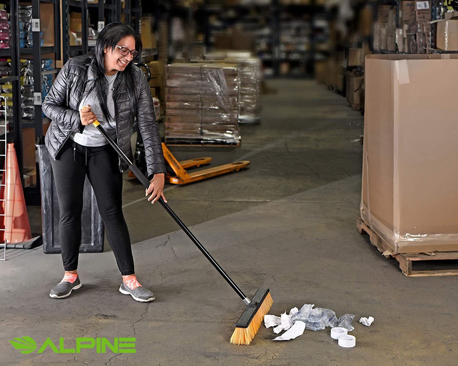 Alpine Industries Push Broom Heavy Duty Smooth Surface