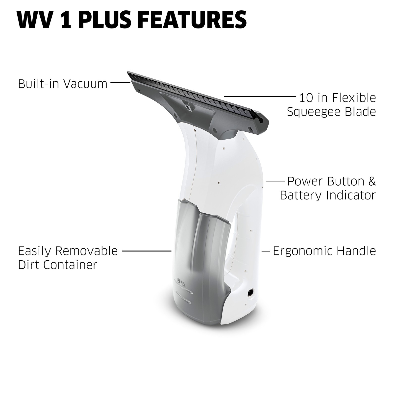 Kärcher WV 1 Plus, Window Vacuum Squeegee – 35 Min Runtime – NEW