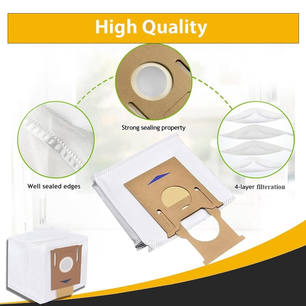 3 Dust Bags Fits For ECOVACS DEEBOT OZMO T8, T8AIVI, T9Aivi, N8 Pro Vac