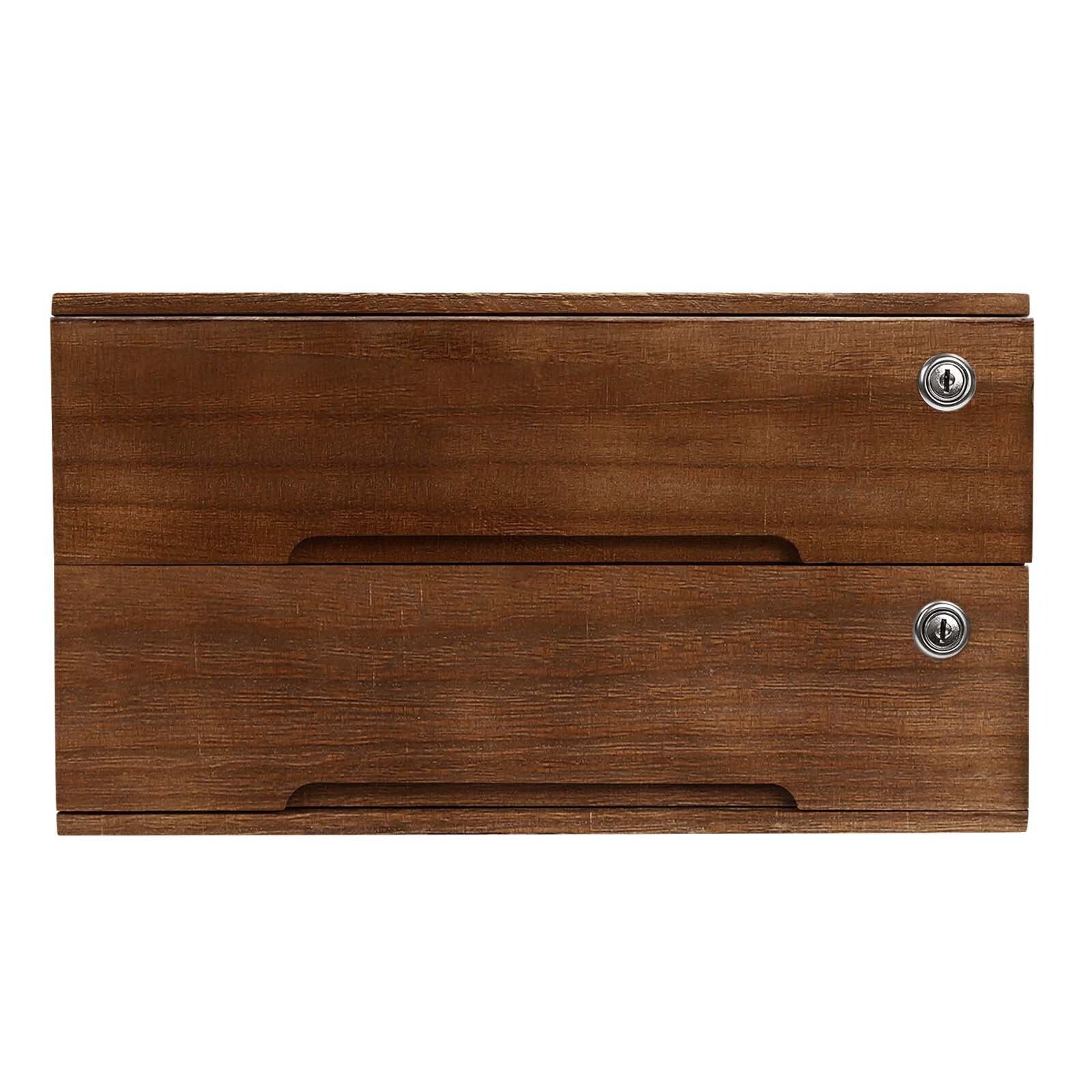 Wooden Desktop Jewelry Drawer Storage Box Table Cabinet Holder Organizer Chest
