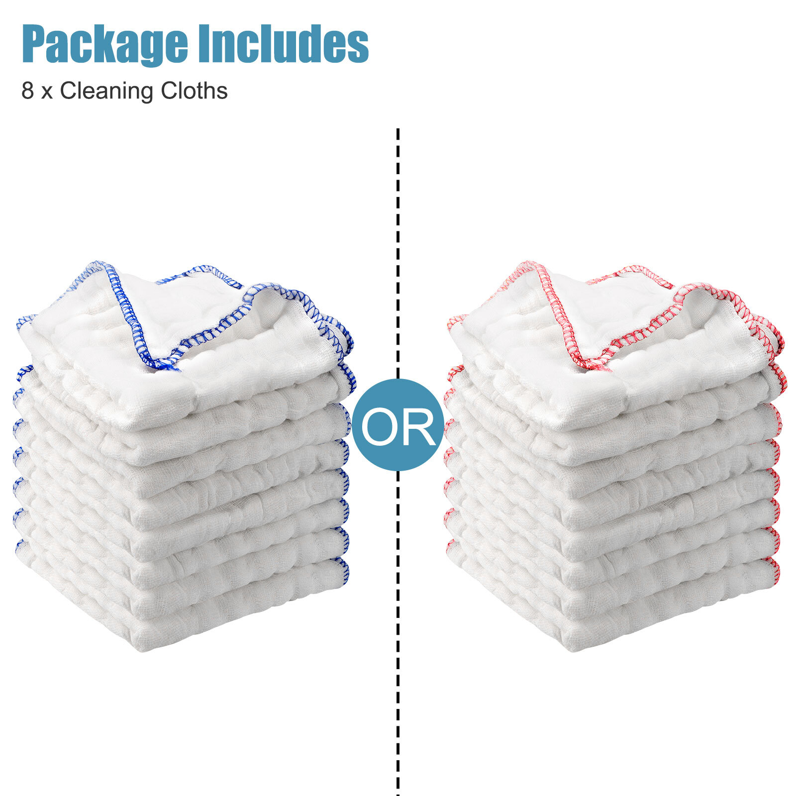 8x Ultra-Soft Super Absorbent Kitchen Cleaning Cloths 8x8in Reusable Dish Towels