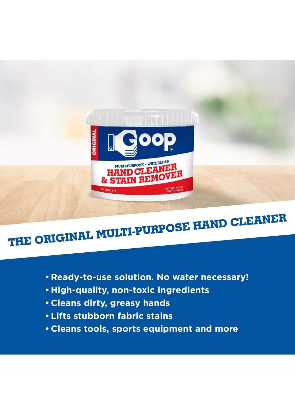 GOOP 14 Oz Biodegradable Hand Cleaner 12-Pack – Non-Toxic, Lanolin, Spot-Out