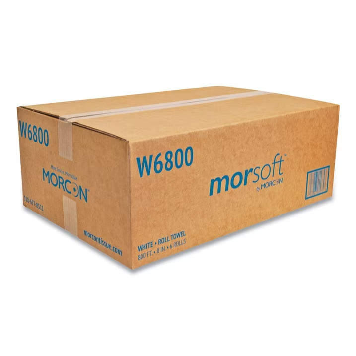 Tissue Morsoft Universal Roll Towels, 8″ x 800 ft, White, 6 Rolls/Carton