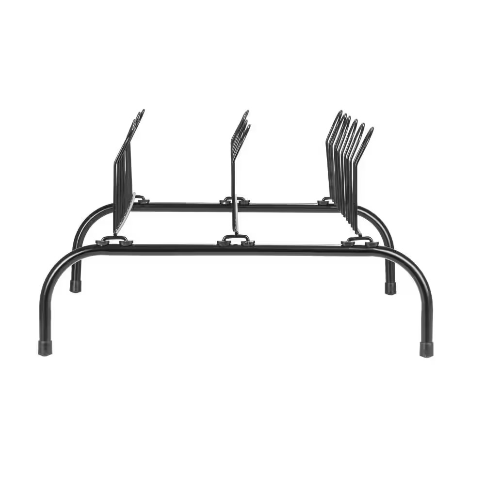 9.3 In. H 9-Pair Black Metal Wire Shoe Rack