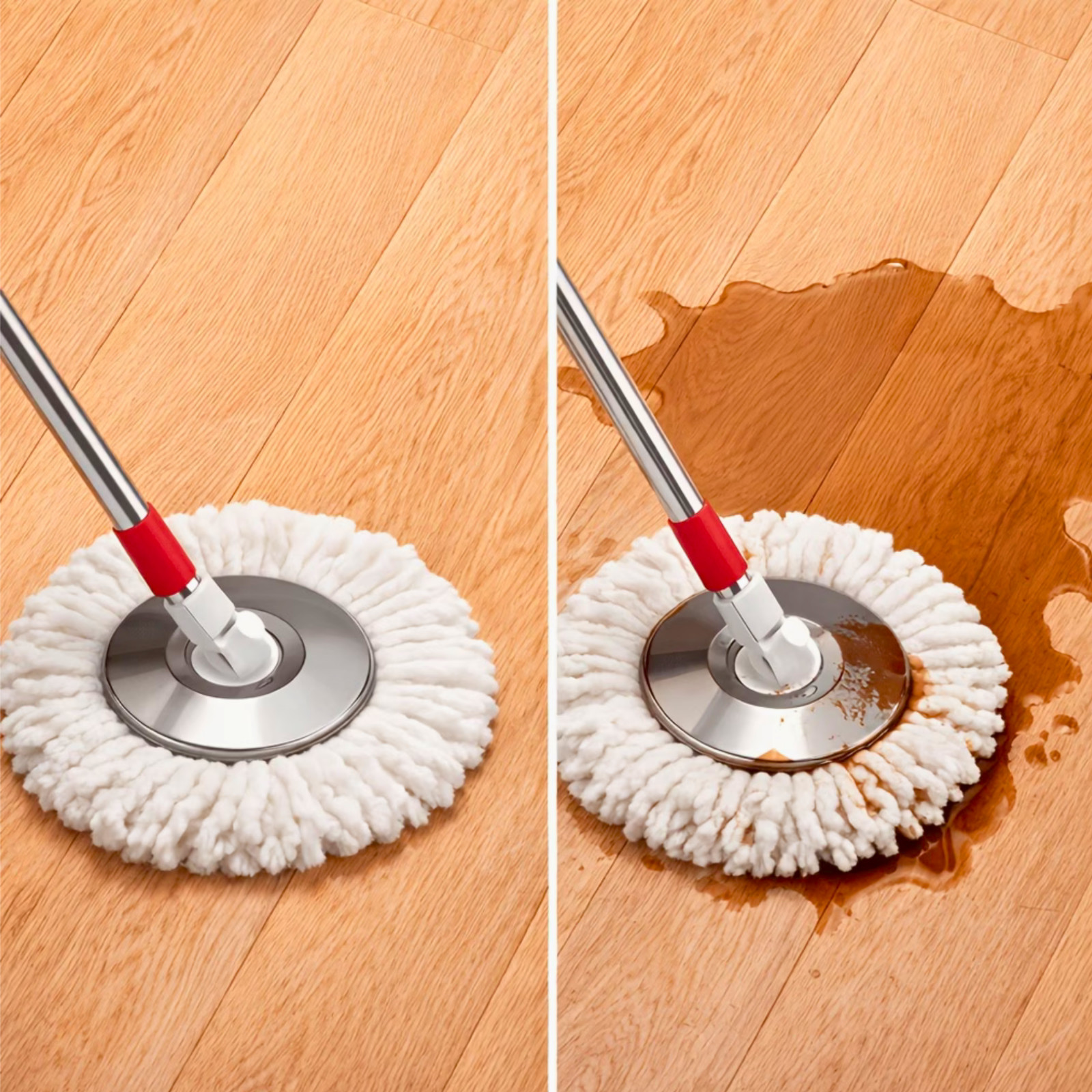 Spin Mop & Bucket Set 360° Rotating Floor Cleaning System with 4 Microfiber Head