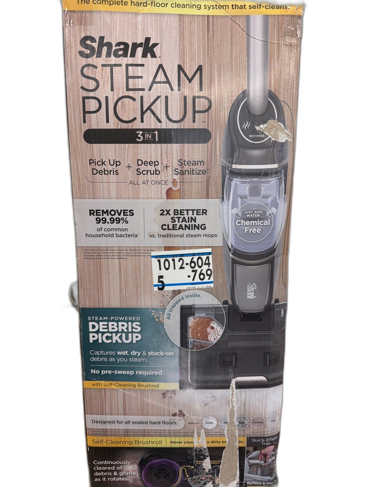 Shark Steam Mop 3-in-1 Corded for Hardwood, Tile, Stone, Laminate Black READ