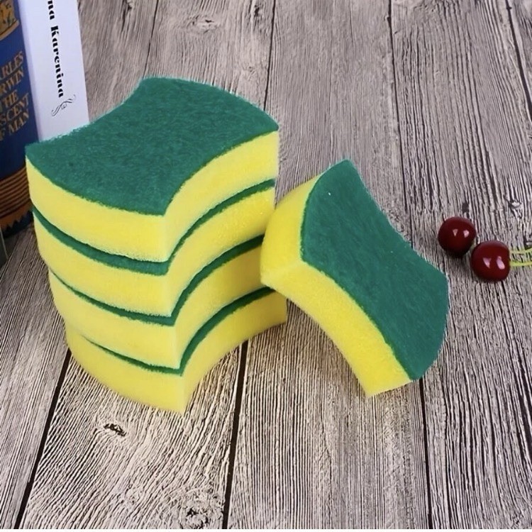 Non-Scratch Soft Scrub Sponge/Scourer Yellow/Green 3.95 x 3.1 x 1.15 in