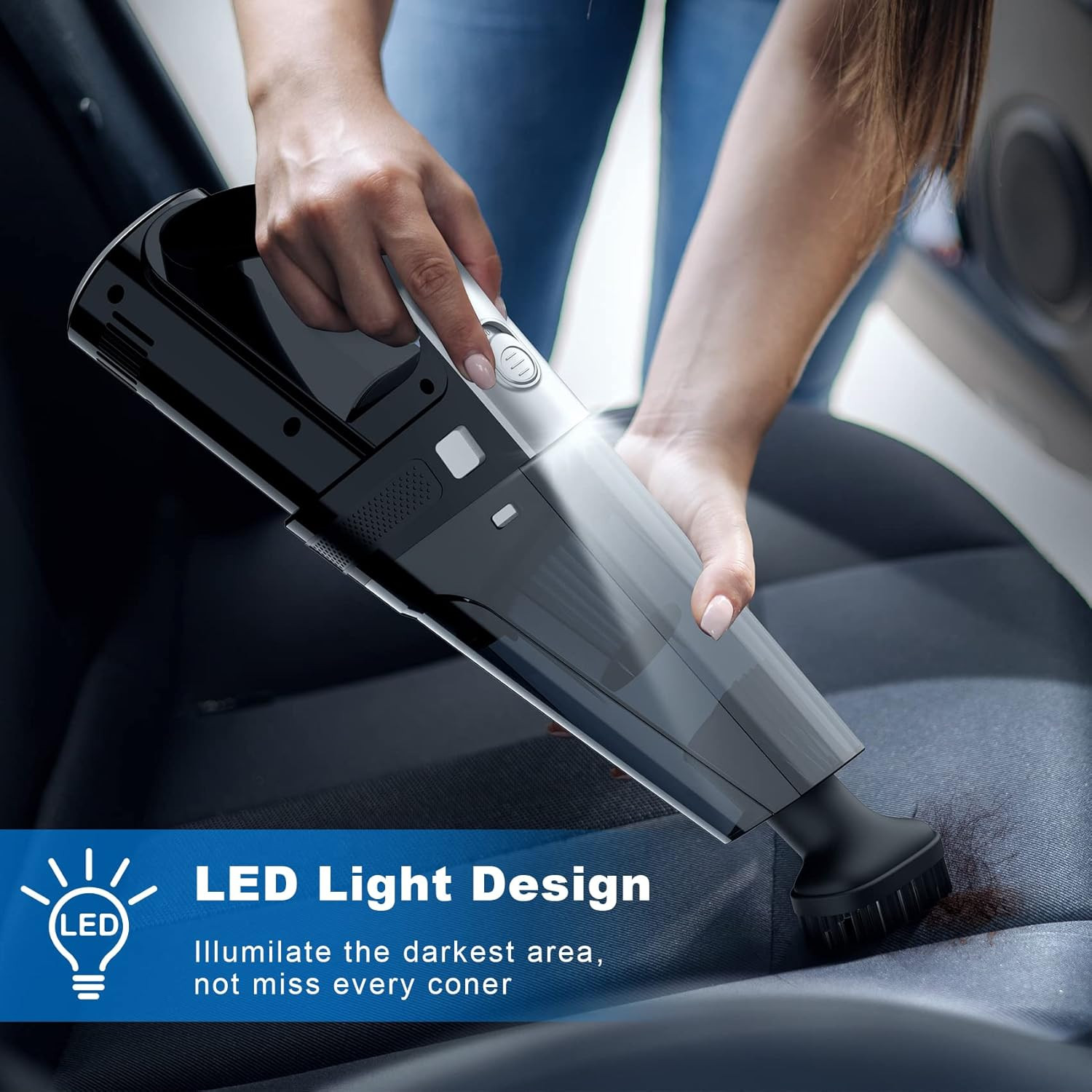 DRECELL Car Vacuum, Portable Car Vacuum Cleaner with 7000PA Suction, DC 12V High