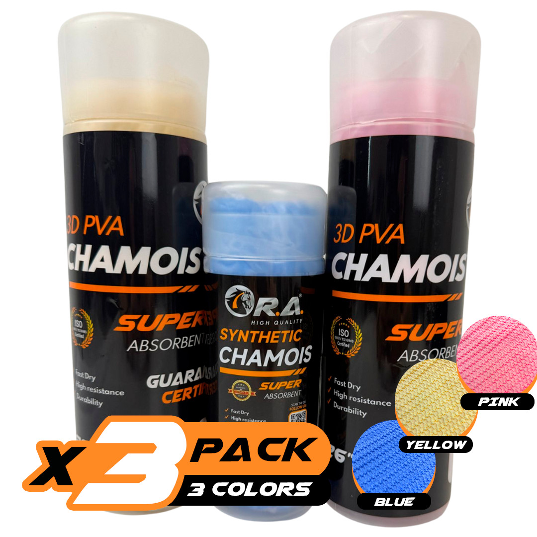 R.A. Premium 2pk (26″x17) +1 Free Shammy Cloth for Car Drying – Super Absorbent