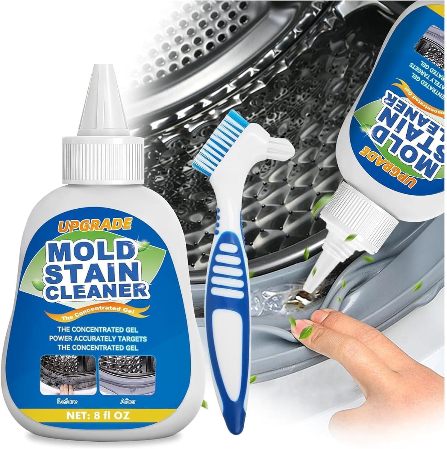 Mold Stain Cleaner Gel, 8 Fl Oz Household Washing Machine Cleaner for Front L…