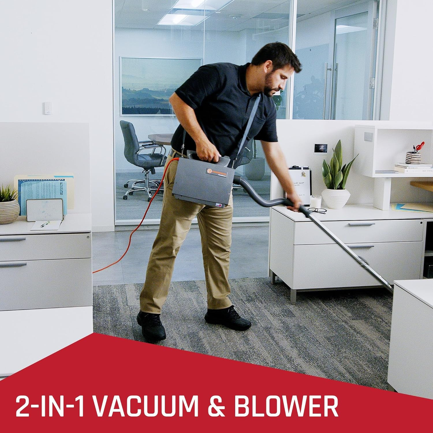Hoover Commercial Portapower Lightweight Canister Vacuum Cleaner, Bagged Caniste