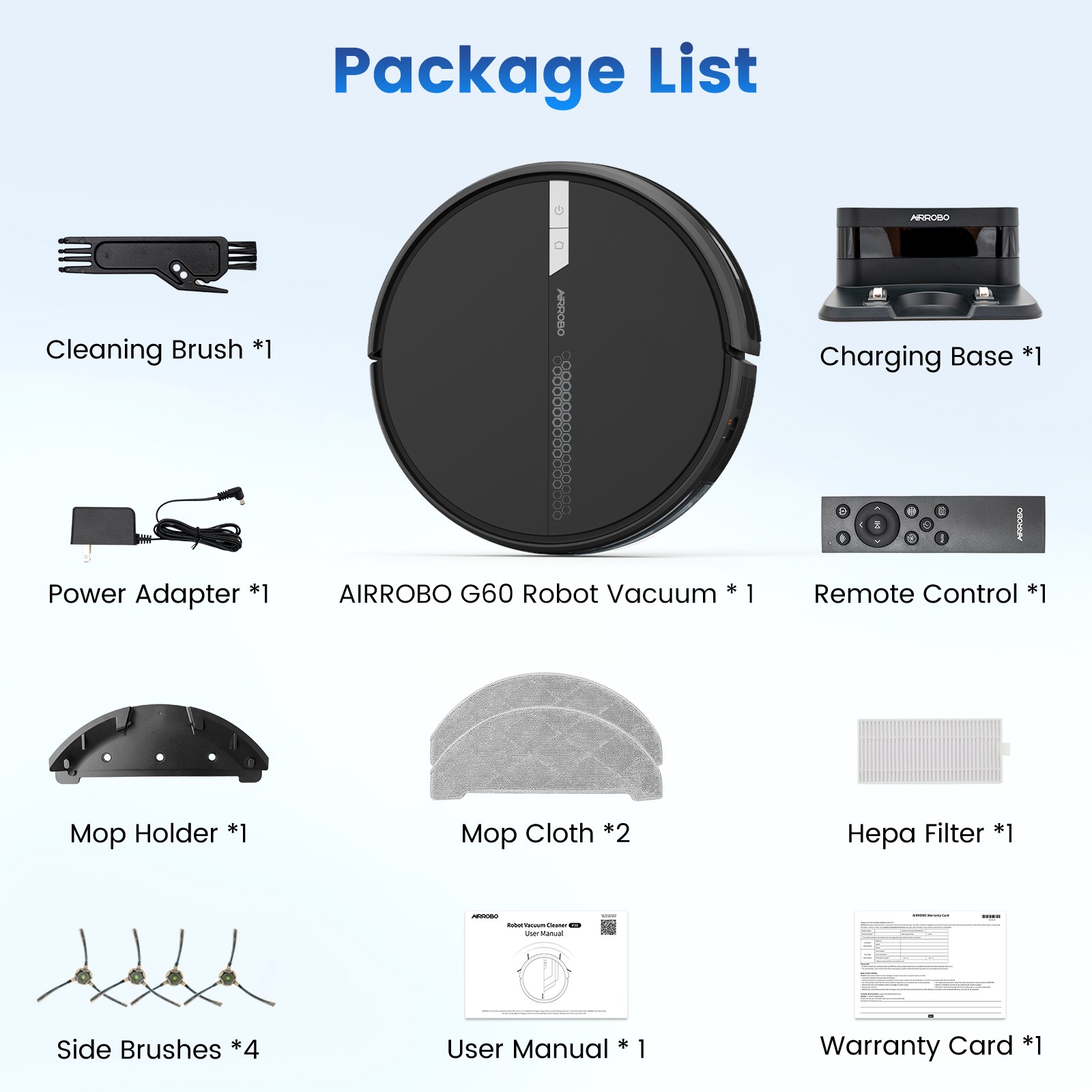 Refurbished AIRROBO G60 Robot Vacuum and Mop Combo Cleaner Sweeper 3000PA 120Min