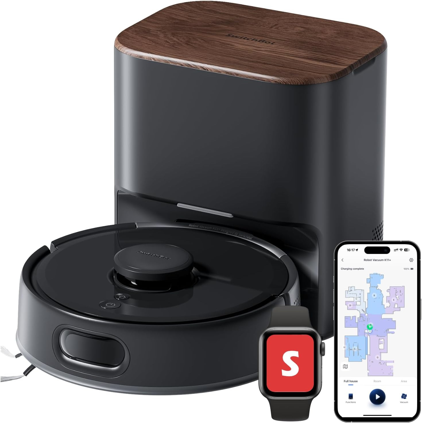 K11+ Robot Vacuum & Mop with Matter, 6000Pa Suction, 90-Day Hands-Free Self-Empt