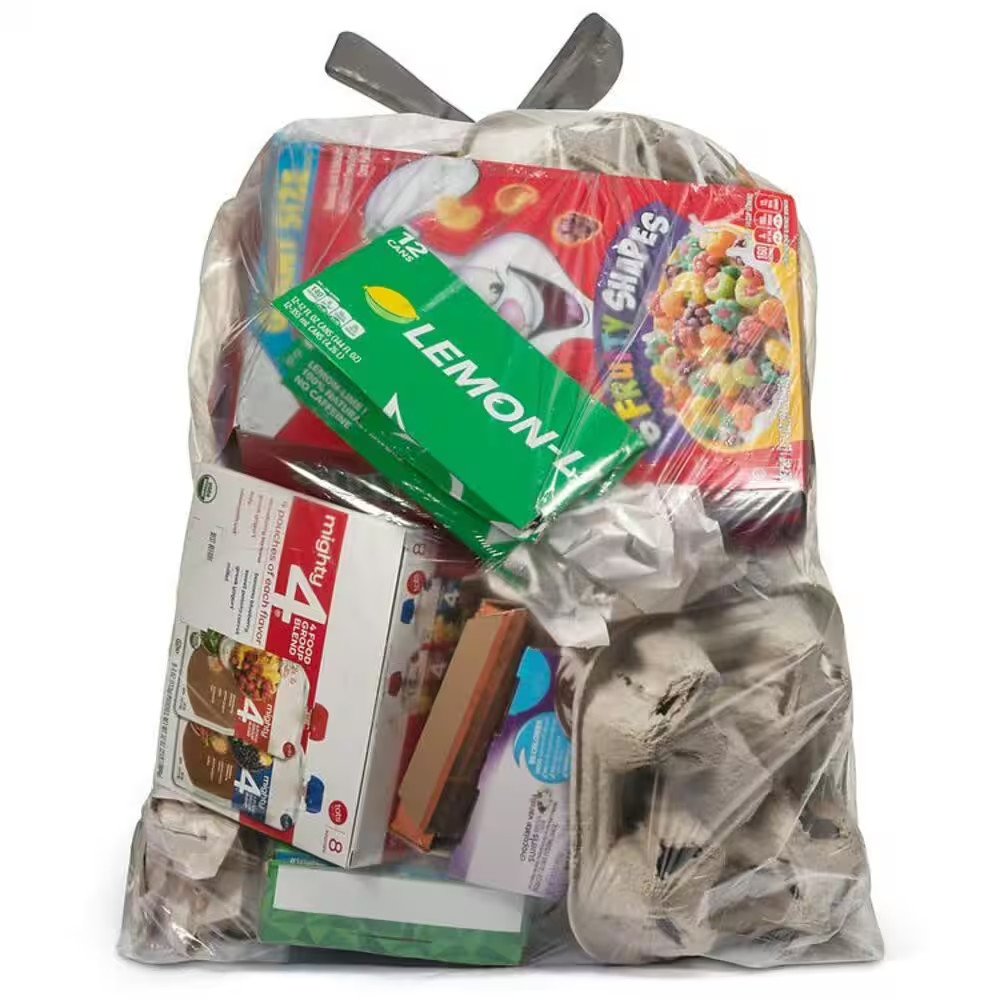 13 Gal. 0.7 Mil Clear Drawstring Trash Bags 24 In. X 27 In. Pack of 60 for Home,