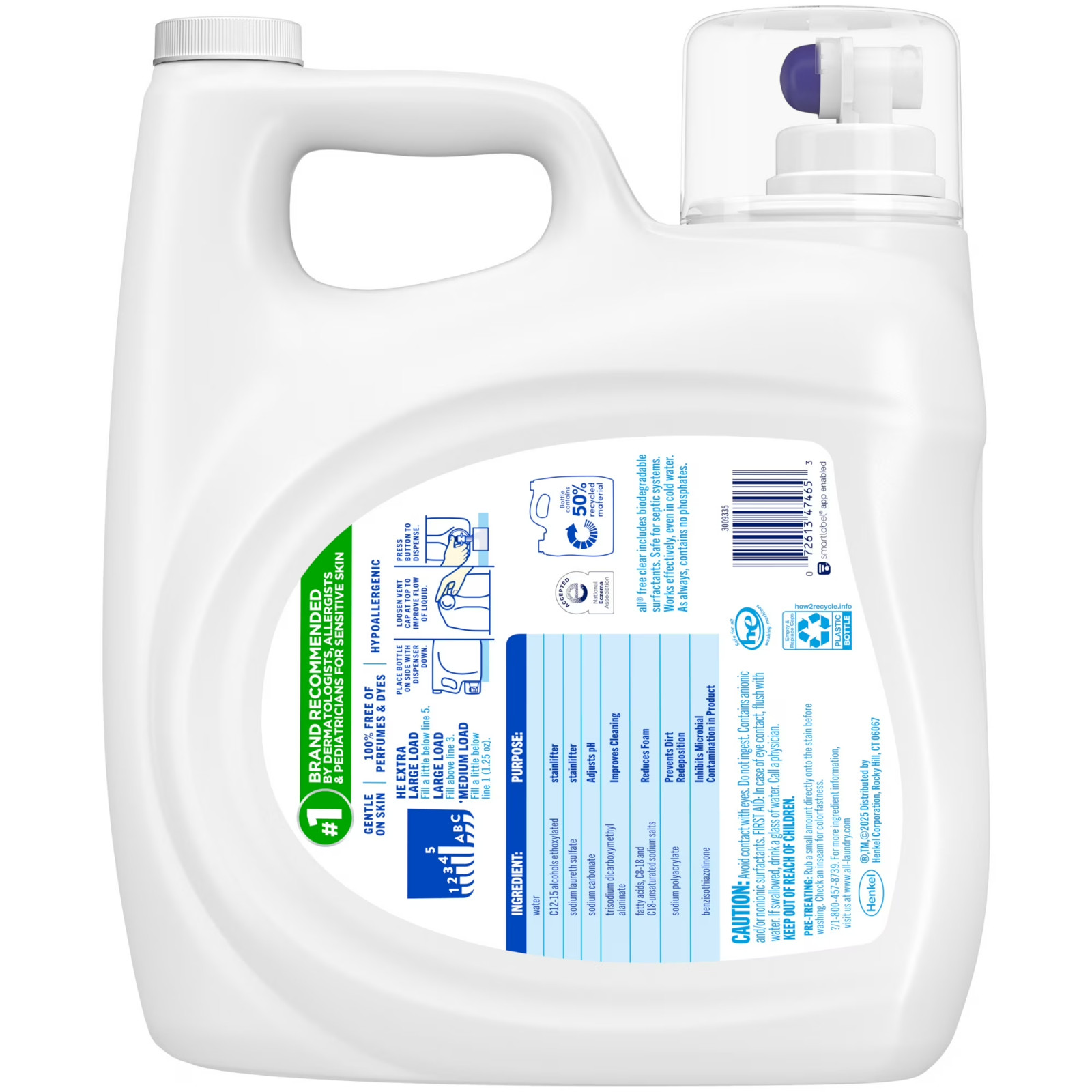 NEW 2 pack all Free Clear Liquid Laundry Detergent 154 oz 123 Loads FREESHIPPING