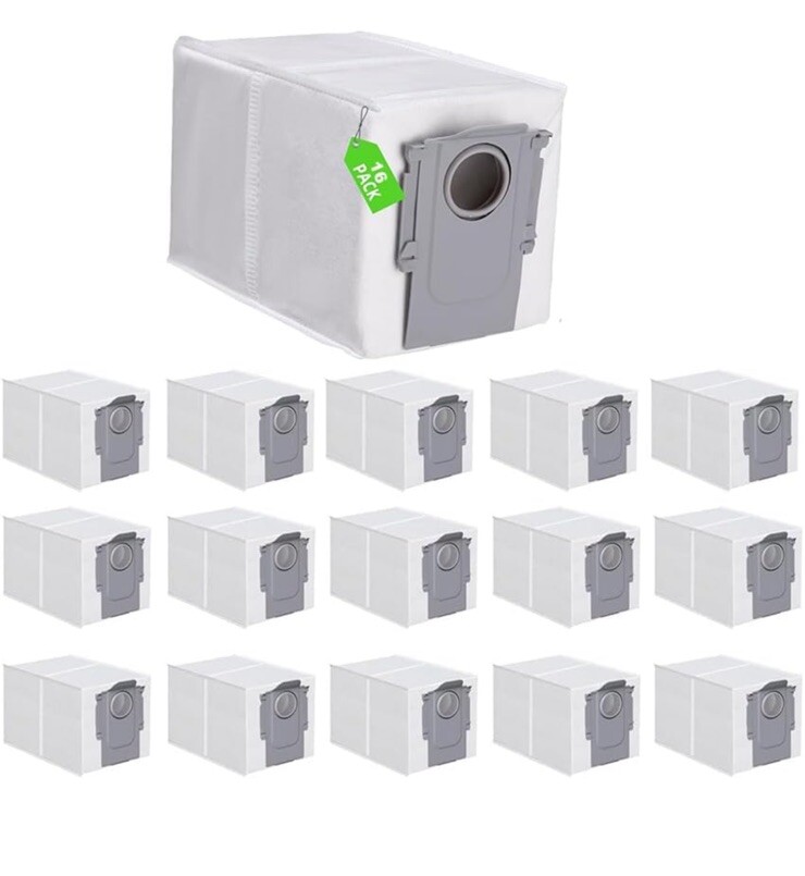 16 Pack Dust Bags Compatible With Roborock Q Revo Robot Vacuum 2.7l Large Capaci