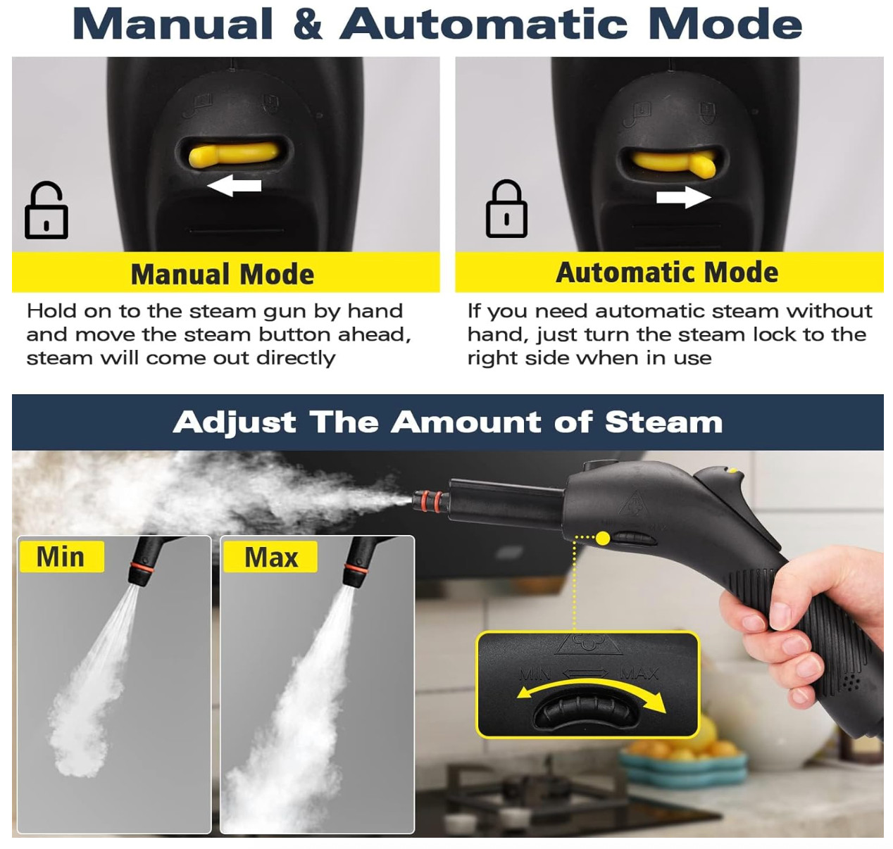 Portable Steam Cleaner Machine Steamer Carpet Tile Floor Grout Auto Detailing