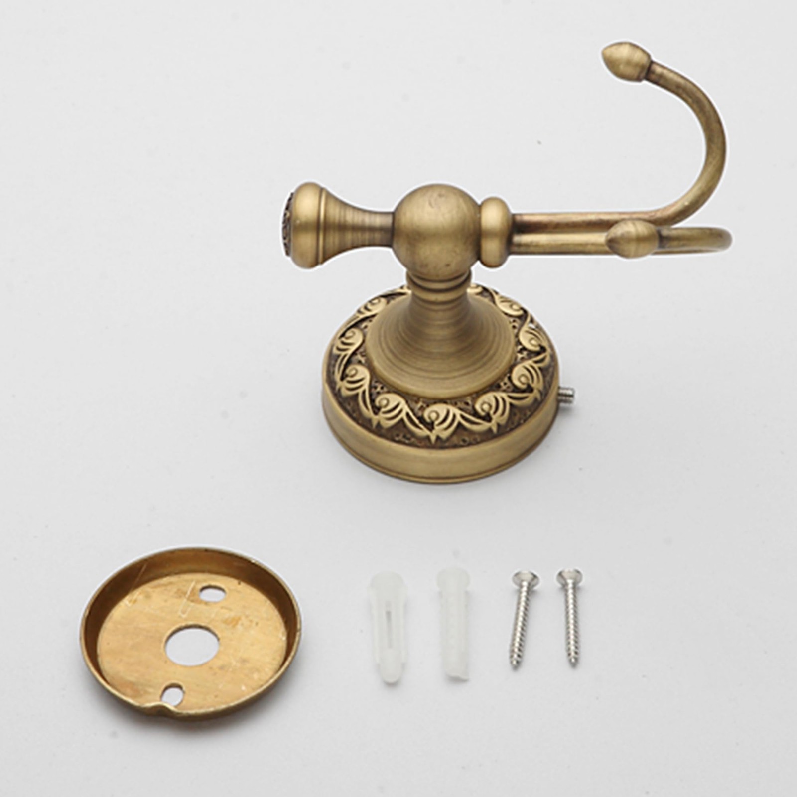 Antique Bronze Brass Bath Towel Hooks Wall Mounted Bathroom Hardware Carving