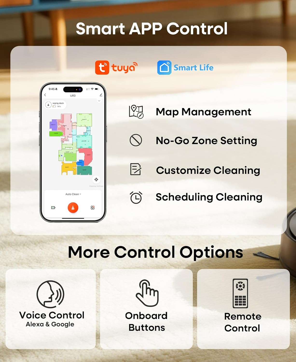 Self-Emptying Robot Vacuum & Mop, 7000Pa, Lidar, App/Alexa Control