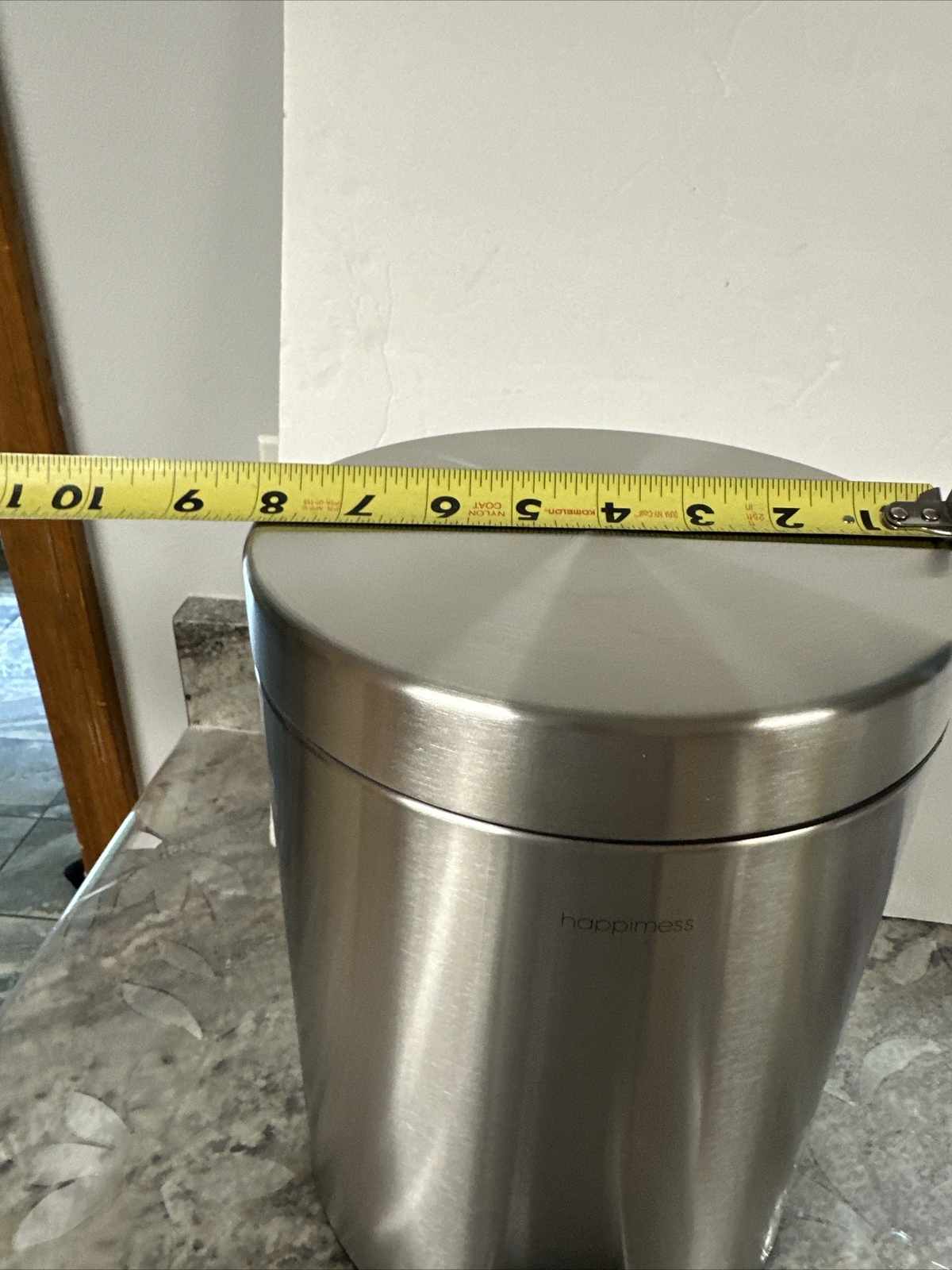 HAPPIMESS Round 5L 1.3 IS GALLON Soft-Close Lid Mini Trash Can STAINLESS STEEL