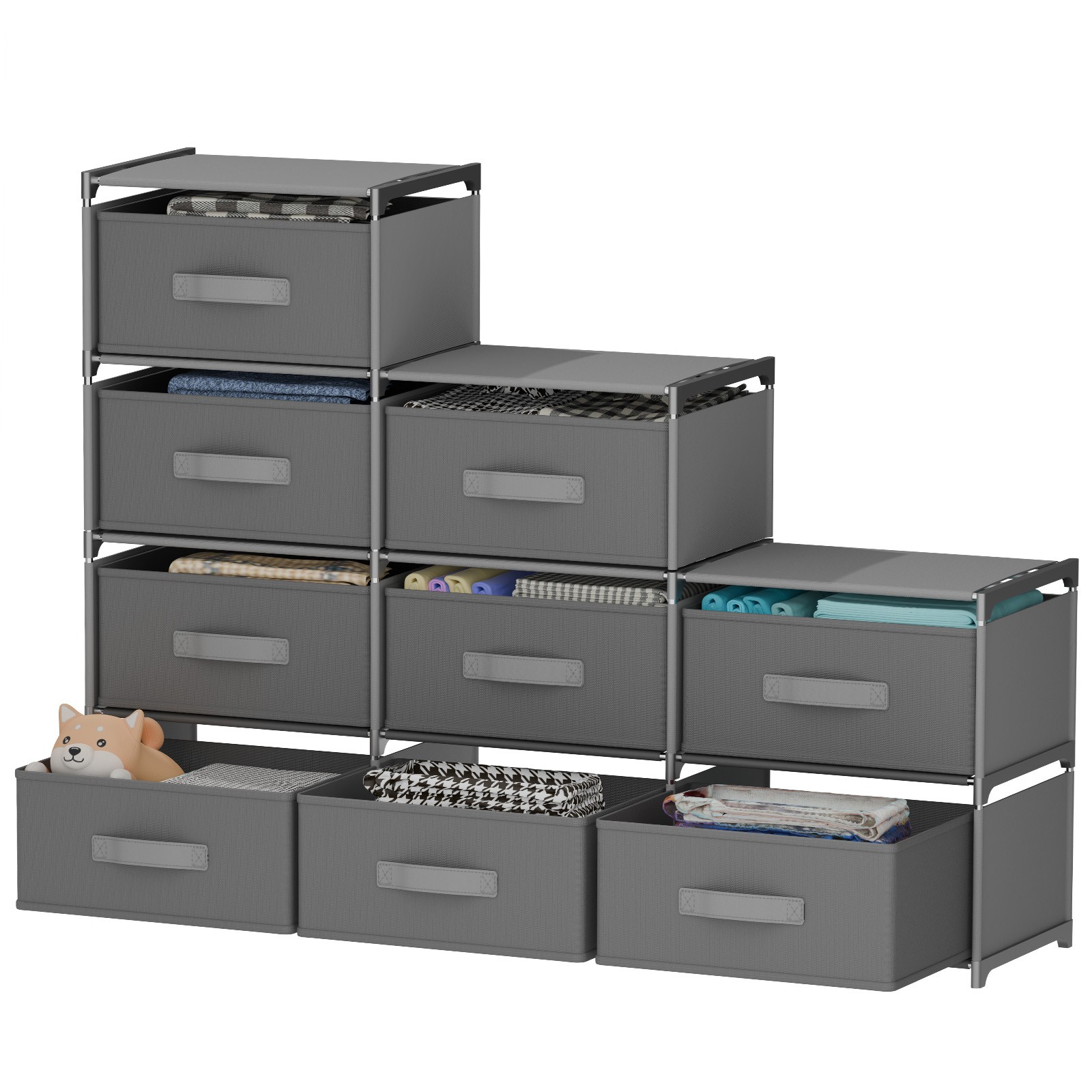Vertical/Wide/Trapezoid Fabric Dresser, 2-9 Drawer Dresser Storage Organizer