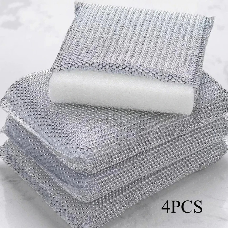 4 Pcs Gentle Dish Sponges – Scratch-Free Cleaning Pads for Pots, Pans, Cookware