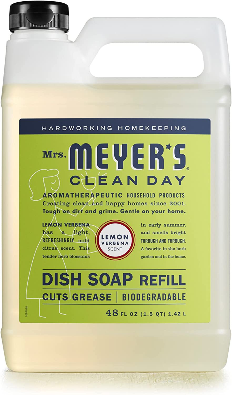 Mrs. Meyer’s Clean Day Liquid Dish Soap Refill, Lemon Verbena Scent, 48 Fluid Oz