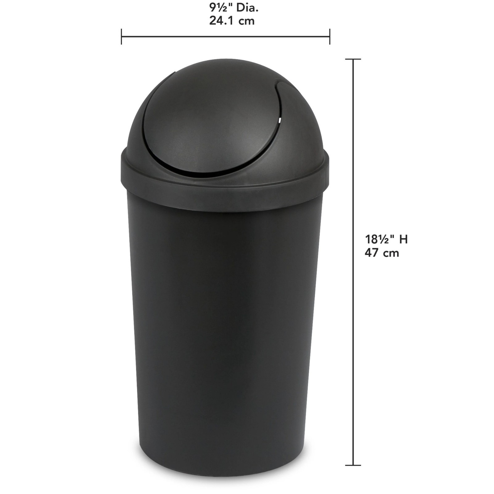 3 Gallon Bathroom Swing Top Wastebasket Small Plastic Round Trash Can with Lid